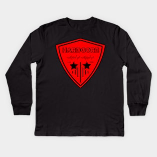 Hardcore logo pick guitar Kids Long Sleeve T-Shirt